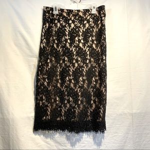 Banana Republic satin & lace skirt